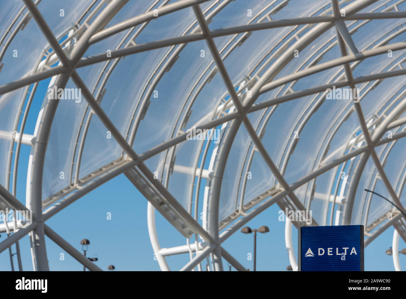 Delta Air Lines Terminals am Internationalen Flughafen Hartsfield-Jackson Atlanta in Atlanta, Georgia. (USA) Stockfoto
