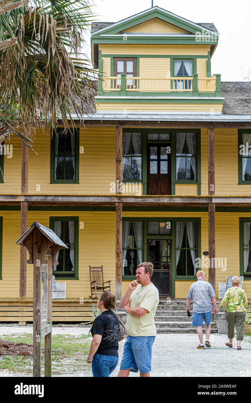 Estero Fort Ft. Myers Florida, Koreshan State Historic Park, Planetary Court, Gebäude, utopische Gesellschaft, FL100322099 Stockfoto