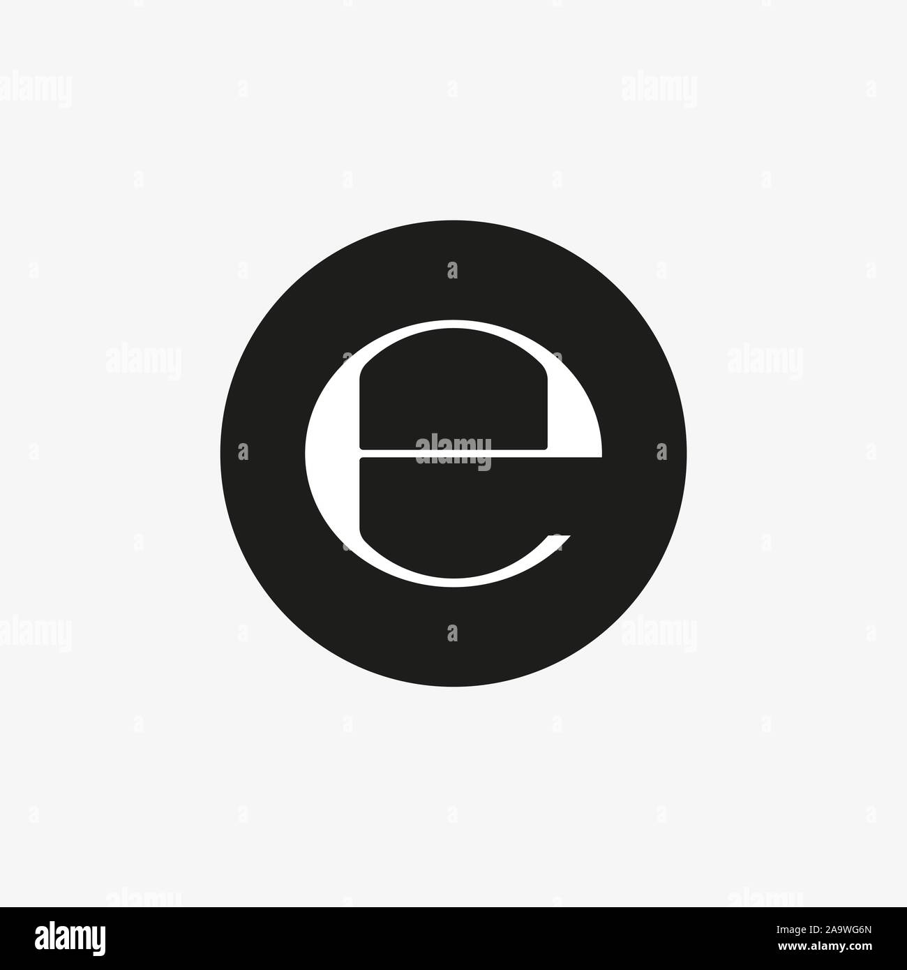 Geschätzte unterzeichnen, E Markierung Symbol. Vector Illustration, flache Bauform. Stock Vektor