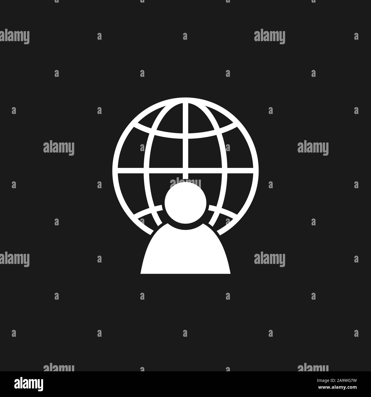 Globale User, busines Symbol. Vector Illustration, flache Bauweise Stock Vektor