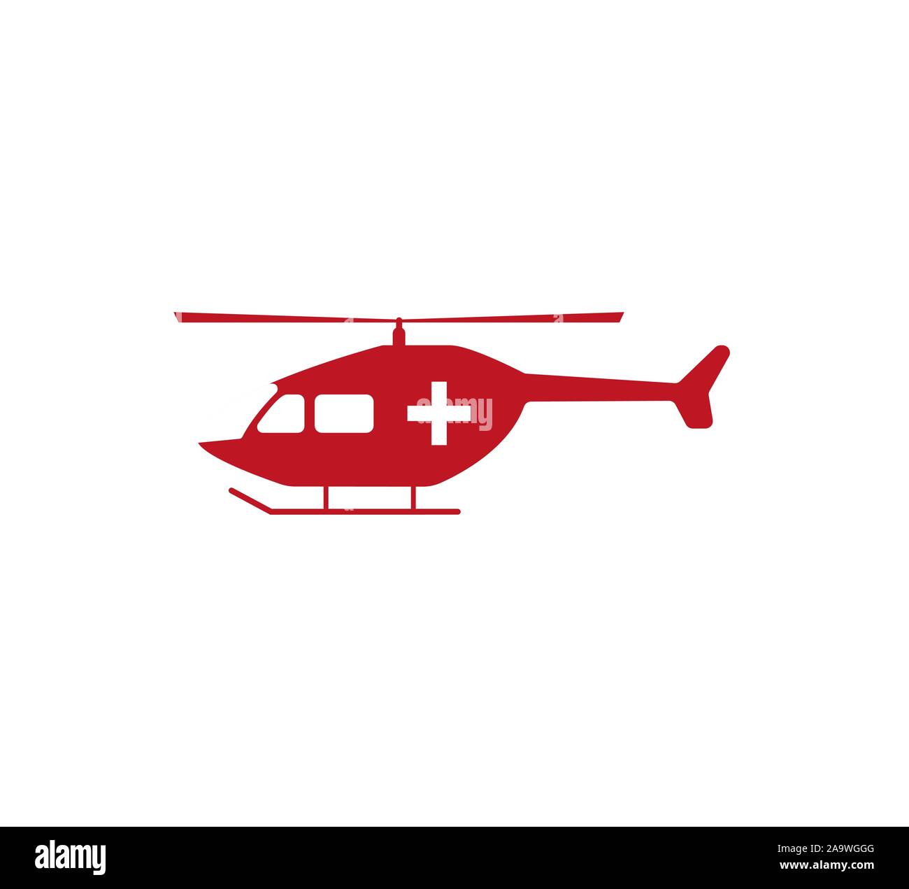 Medizinischen Hubschrauber Symbol. Vector Illustration, flache Bauform. Stock Vektor