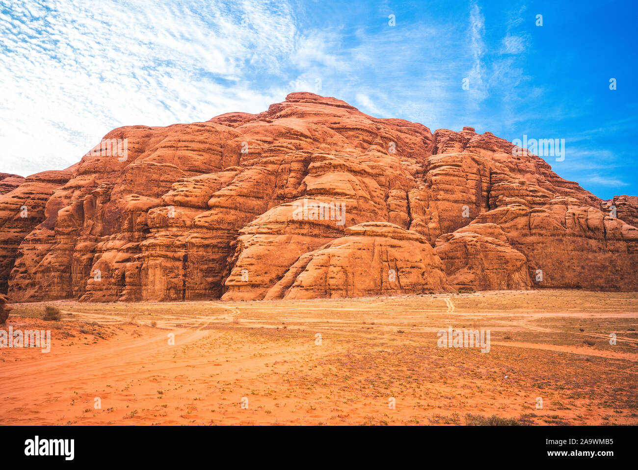 Wadi Rum Wüste, oder das Tal des Mondes, in Jordanien Stockfoto