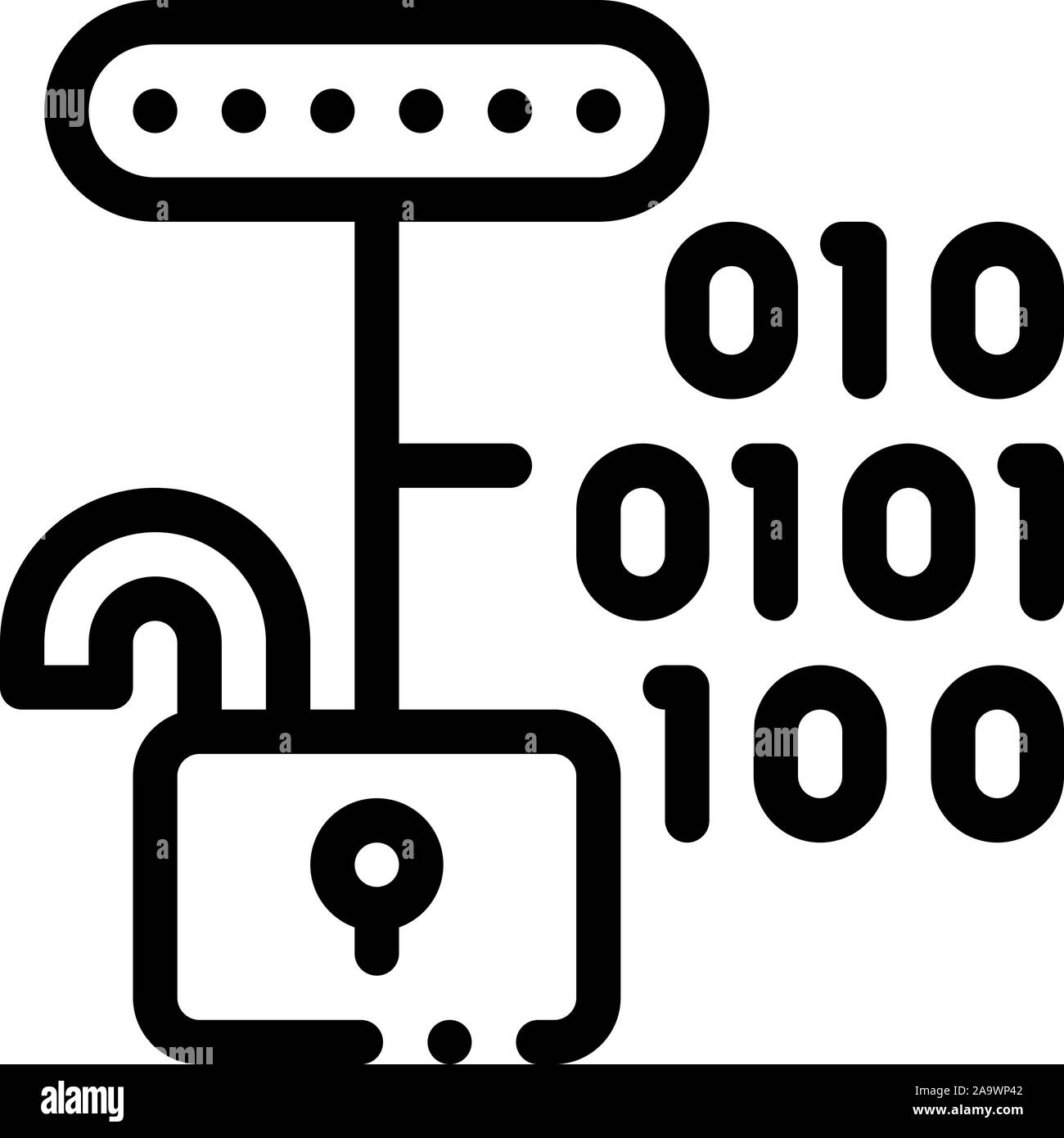 Hacking Binary Code Symbol Vektor Kontur Abbildung Stock Vektor