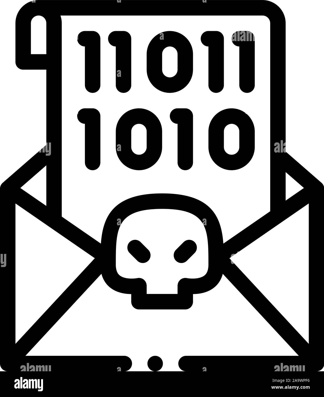 Der binäre Code Symbol Vektor Kontur Abbildung Stock Vektor