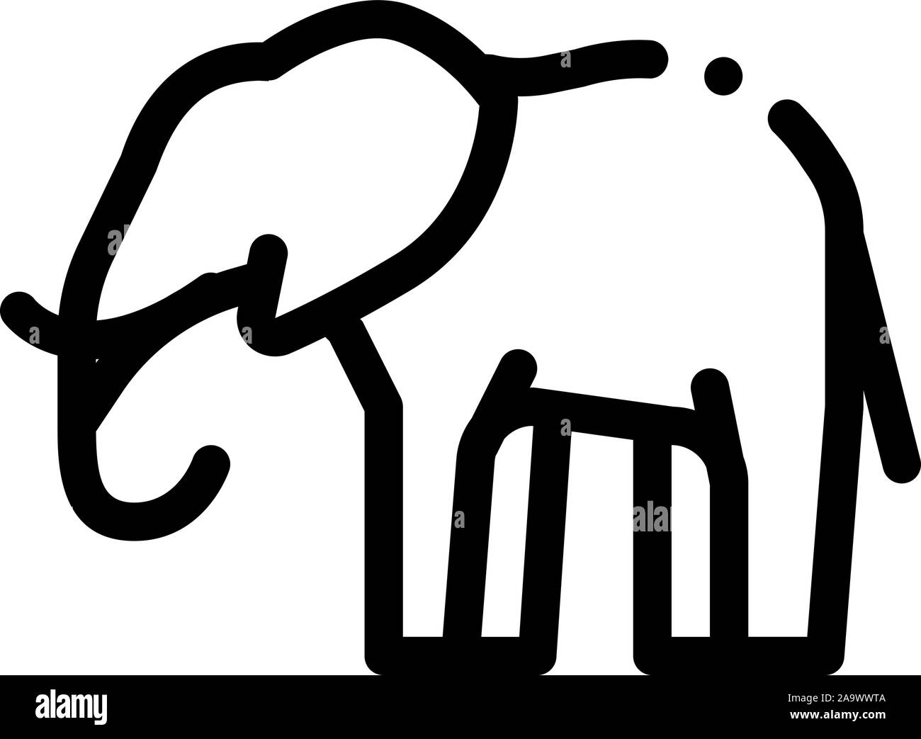 Elephant Symbol Vektor Kontur Abbildung Stock Vektor