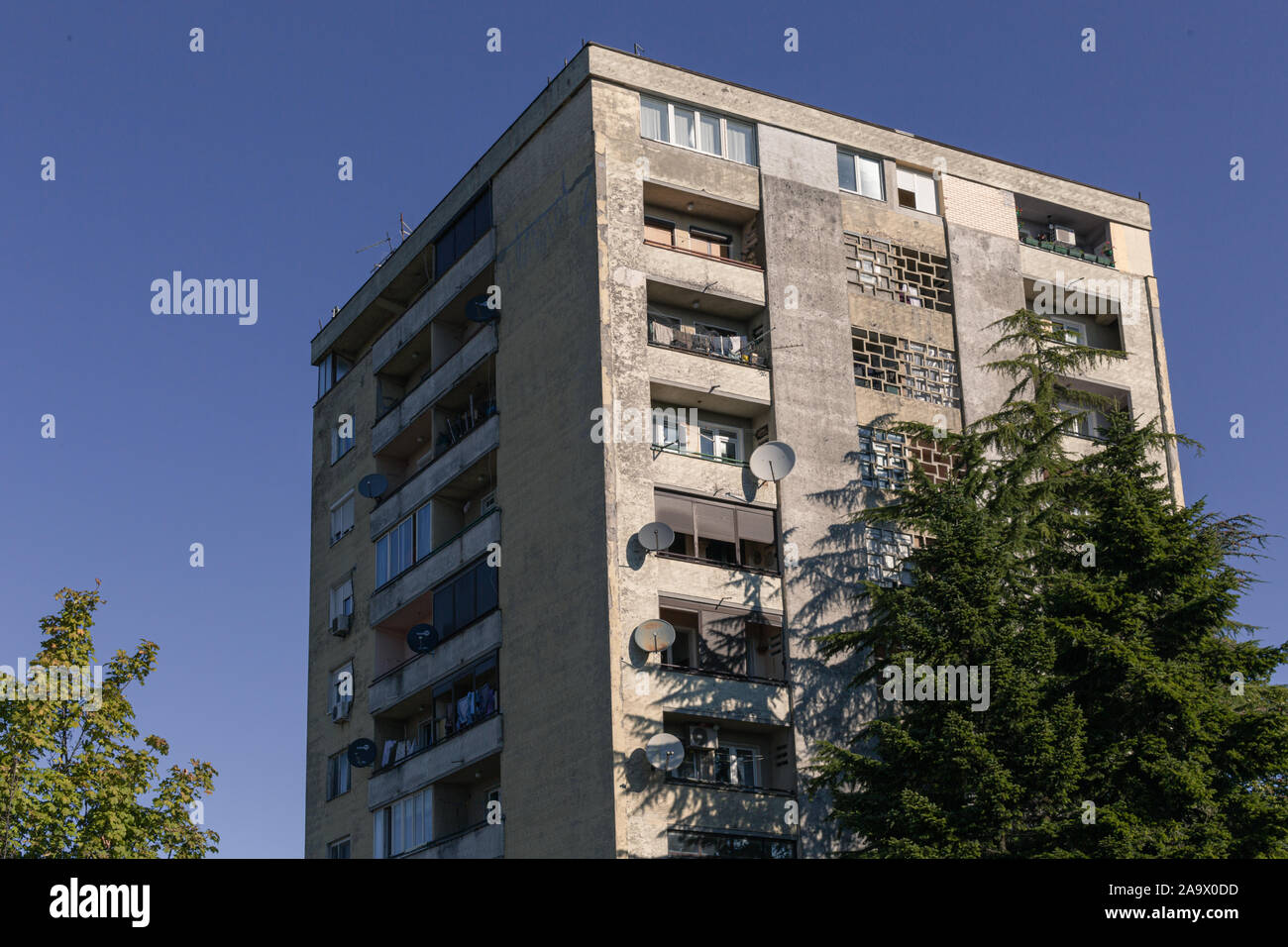 Alte wohn Block in Pristina. Hauptstadt des Kosovo Stockfoto