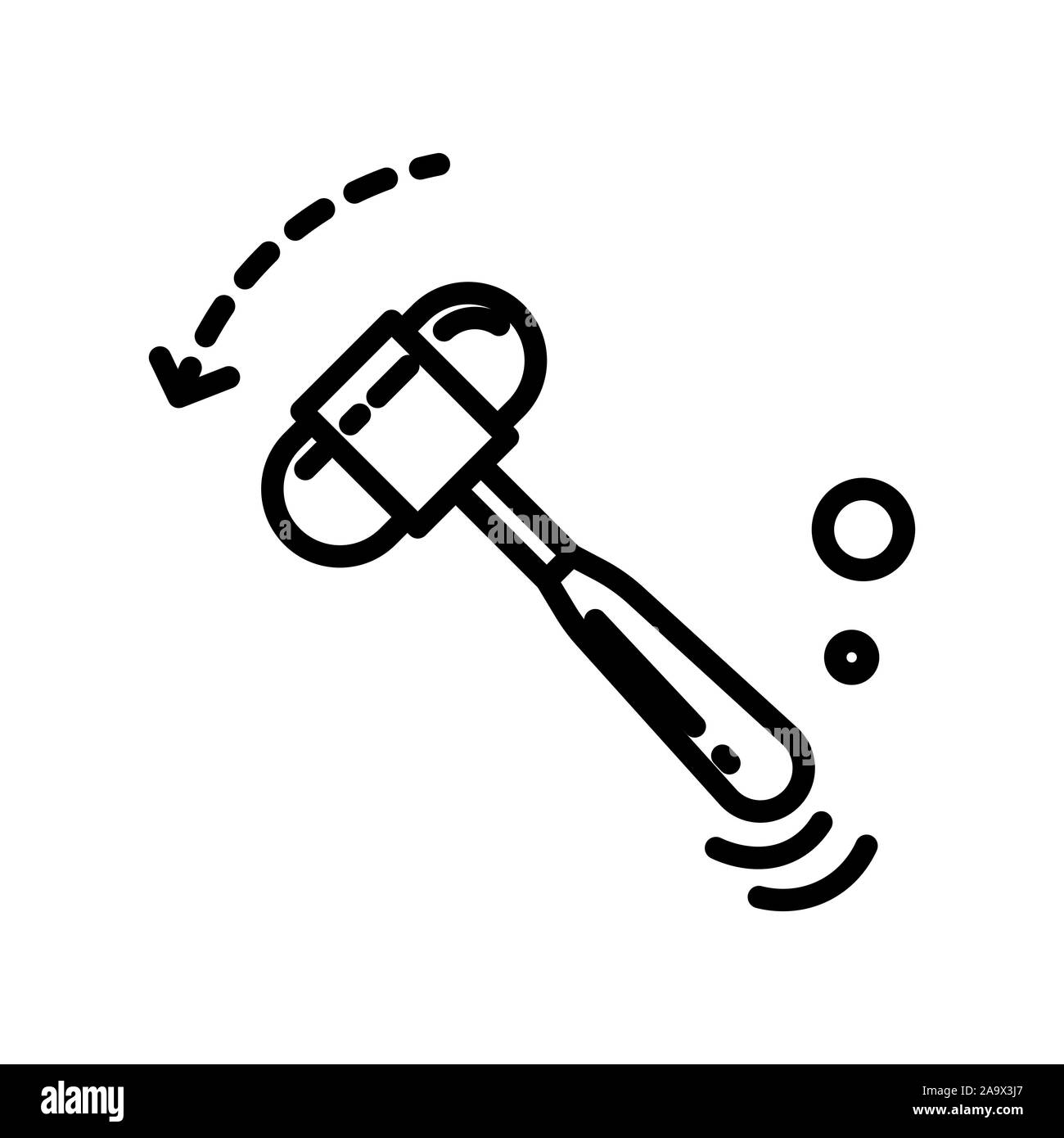 Reflexhammer Werkzeug, neurologische Arzt Instrument, isolierte Symbol Leitung Stock Vektor