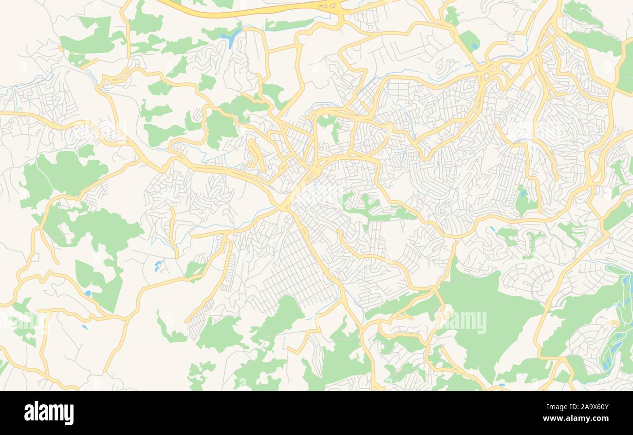 Druckbarer Stadtplan Itapevi, Brasilien. Karte Vorlage für die geschäftliche Nutzung. Stock Vektor