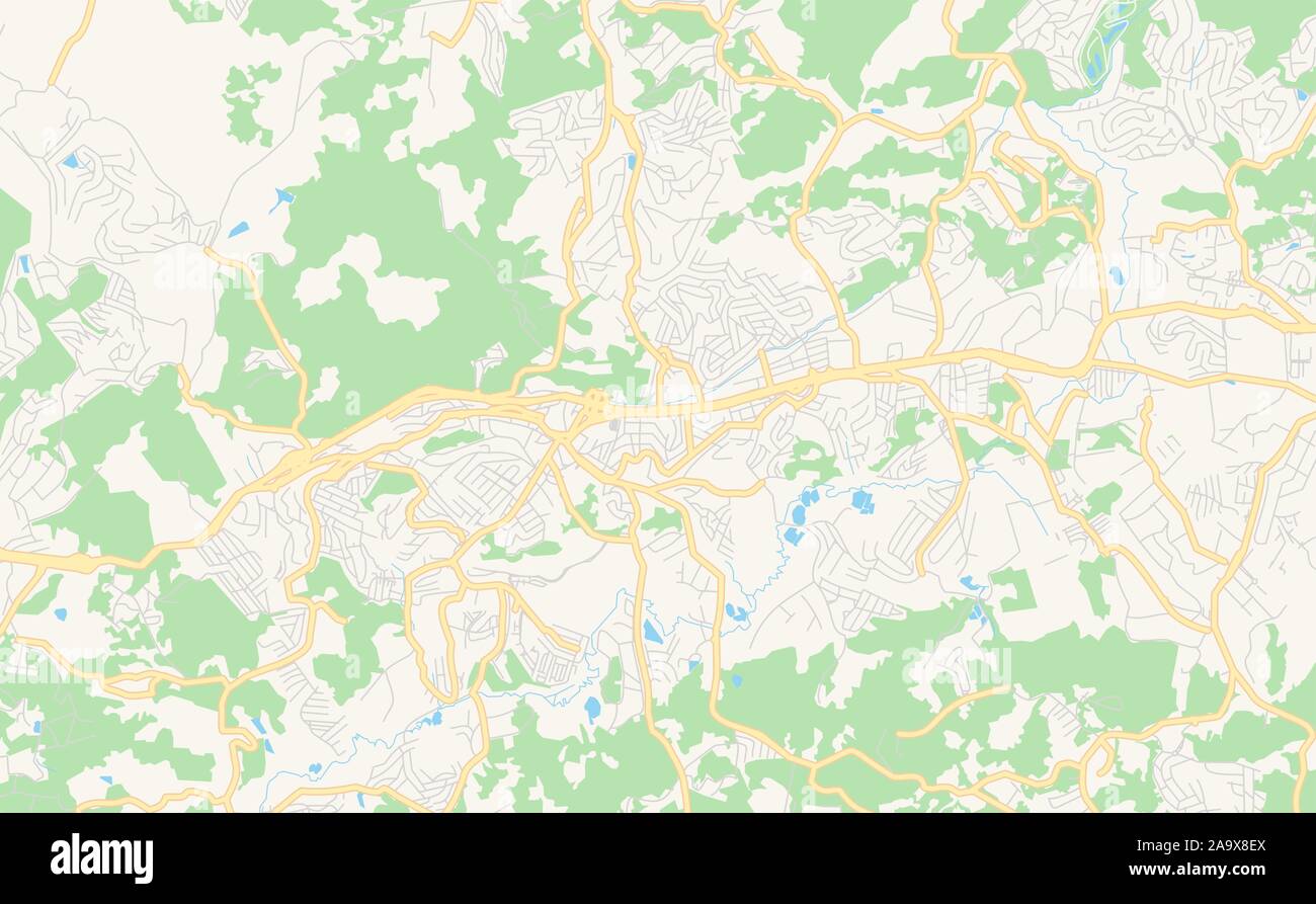 Druckbarer Stadtplan Cotia, Brasilien. Karte Vorlage für die geschäftliche Nutzung. Stock Vektor