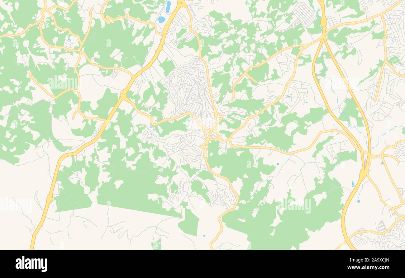 Druckbarer Stadtplan Itapecerica da Serra, Brasilien. Karte Vorlage für die geschäftliche Nutzung. Stock Vektor