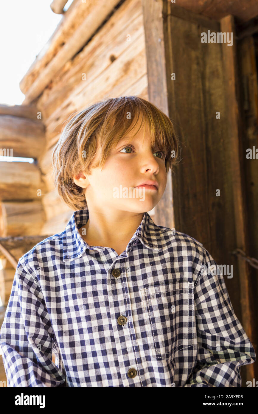 Porträt eines 6 Jahre alten Jungen Stockfoto