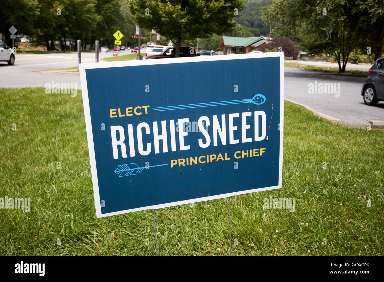 Wahlplakat für Richie sneed principal Häuptling der Cherokee Indianer Cherokee usa Stockfoto