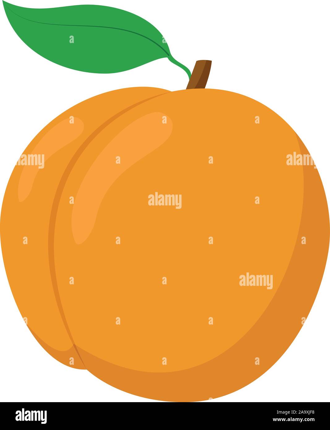 Vector Illustration eines lustigen Pfirsich im Comic-stil. Stock Vektor