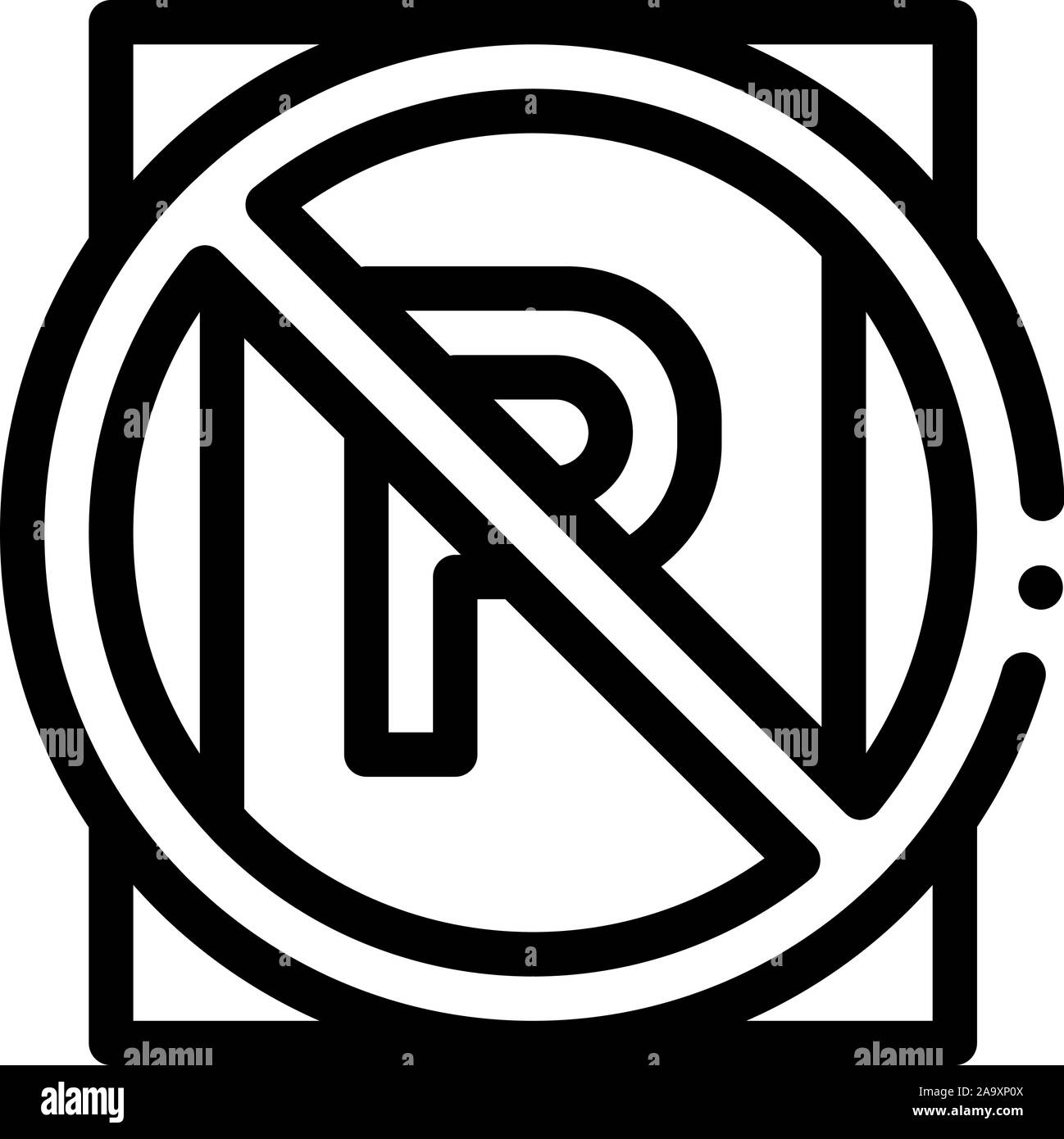 Parken verboten Symbol Vektor Kontur Abbildung Stock Vektor