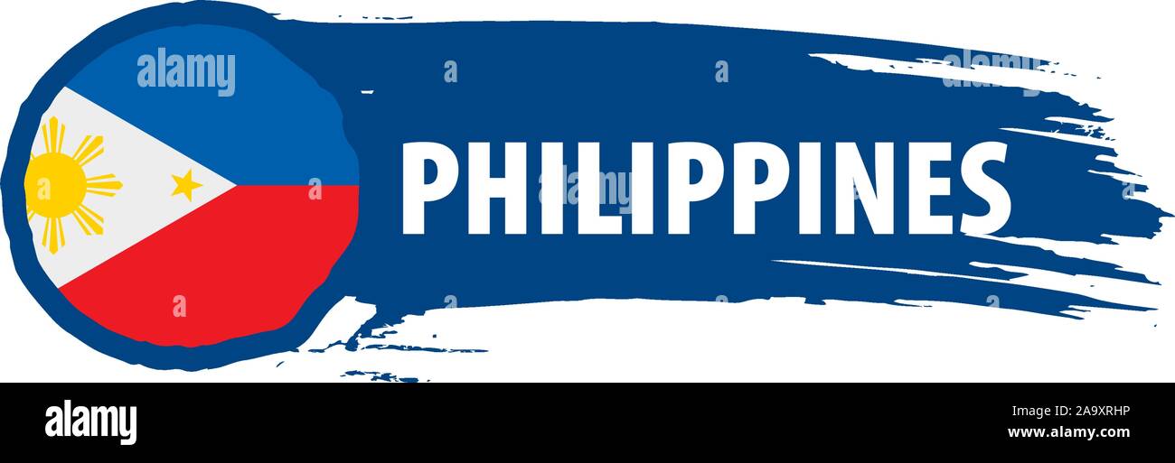 Philippinen Flagge, Vector Illustration auf weißem Hintergrund Stock Vektor