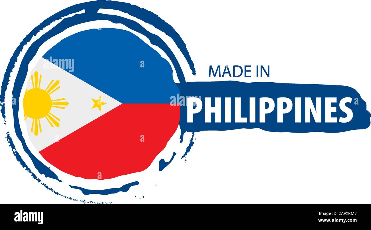 Philippinen Flagge, Vector Illustration auf weißem Hintergrund Stock Vektor