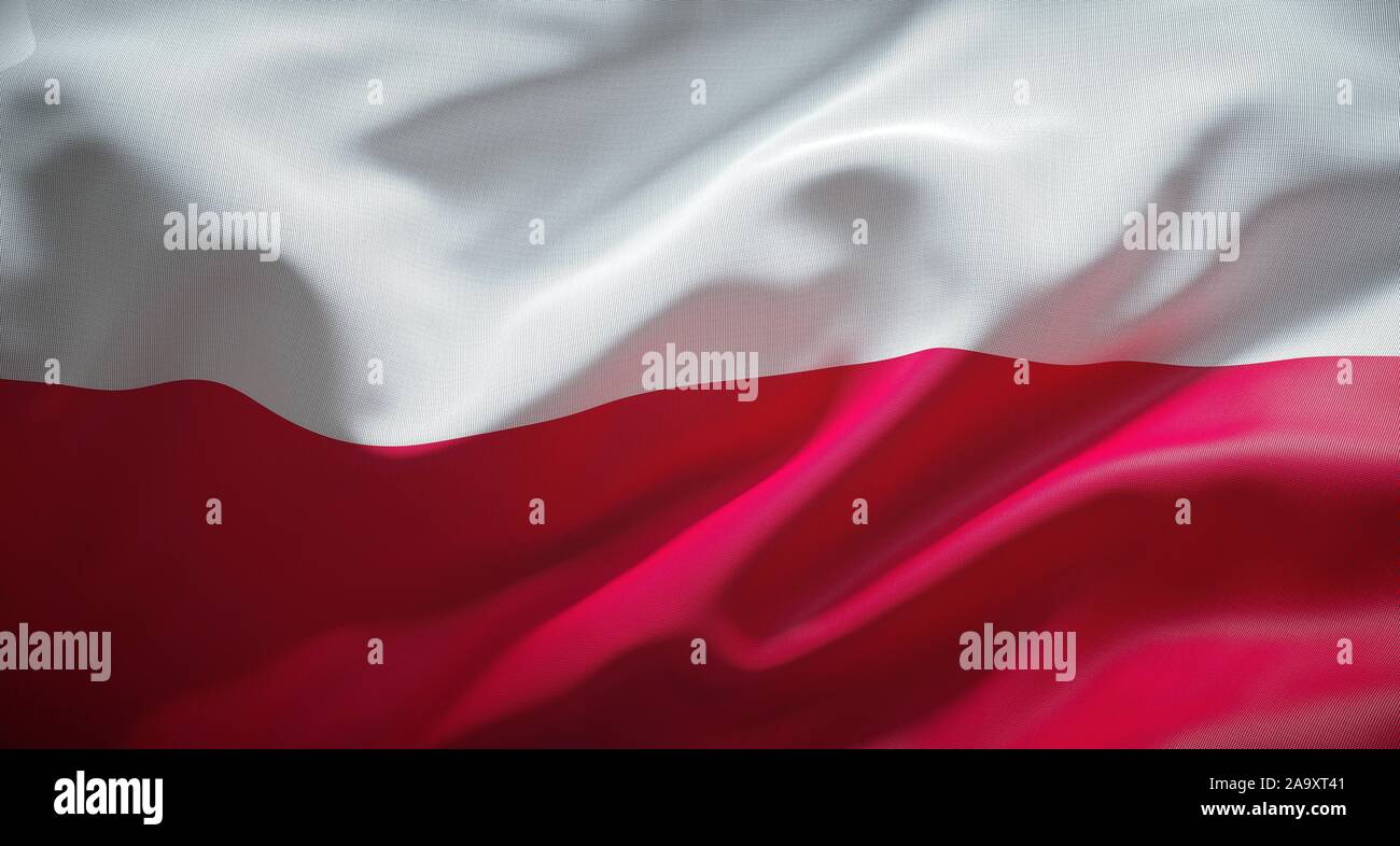 Offizielle Flagge der Republik Polen. Stockfoto