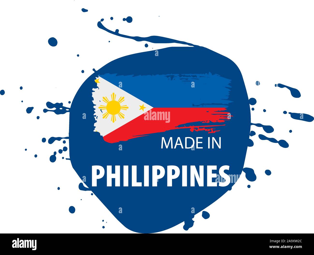 Philippinen Flagge, Vector Illustration auf weißem Hintergrund Stock Vektor