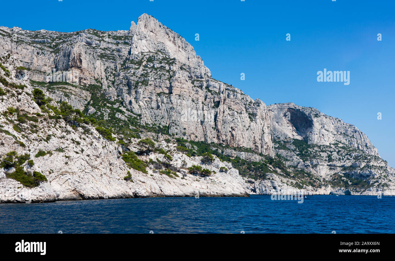 Calanques Nationalpark, gebirgigen Küste in Südfrankreich in der Nähe von Marseille Stockfoto