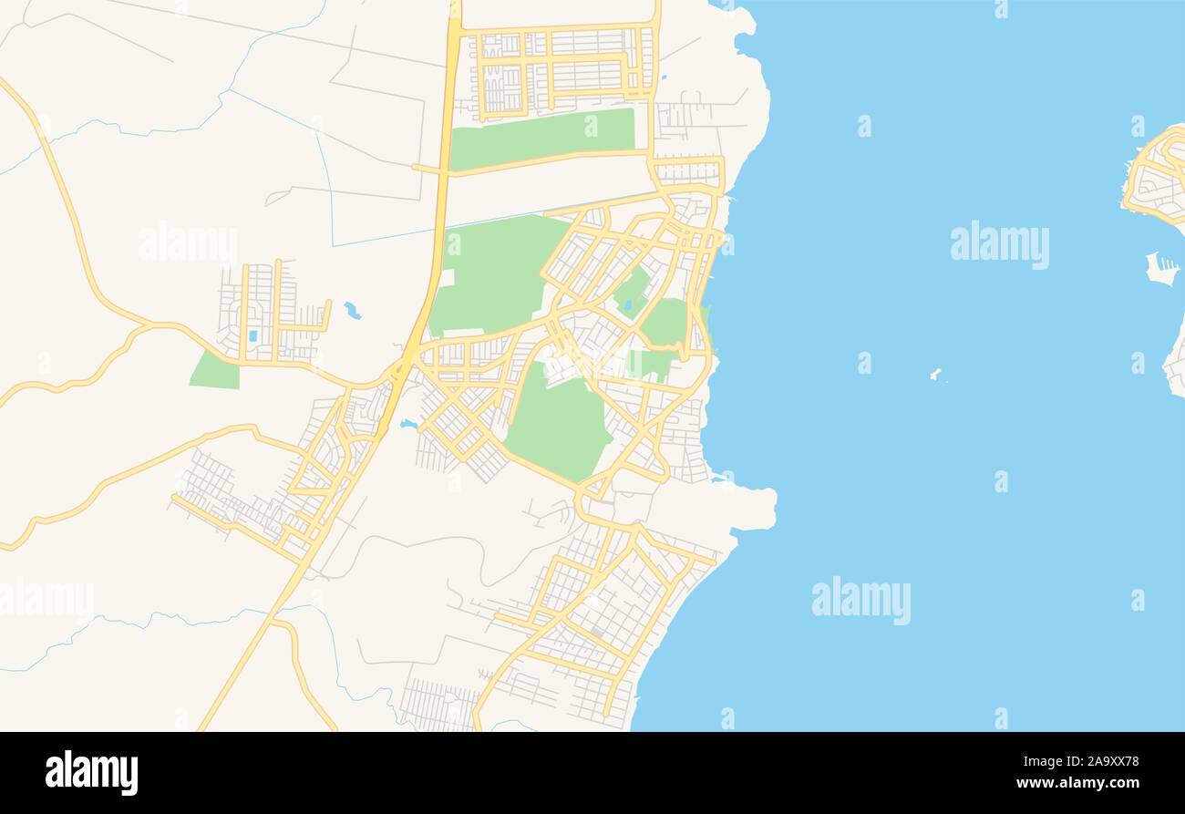 Druckbarer Stadtplan Guaiba, Brasilien. Karte Vorlage für die geschäftliche Nutzung. Stock Vektor