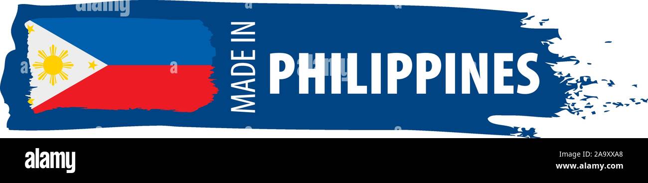 Philippinen Flagge, Vector Illustration auf weißem Hintergrund Stock Vektor
