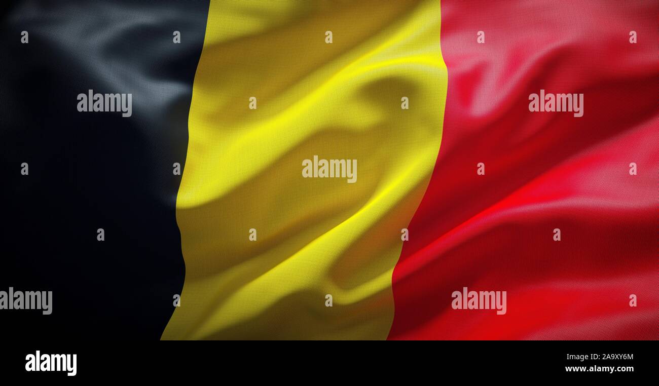 Offizielle belgische Flagge. (Belgien) Stockfoto