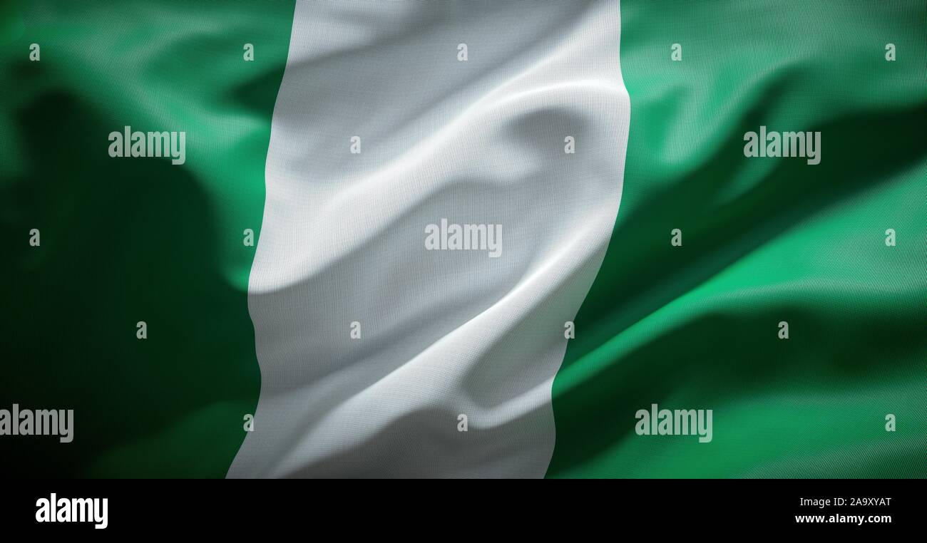 Nigerianische Flagge. Nigeria. Stockfoto