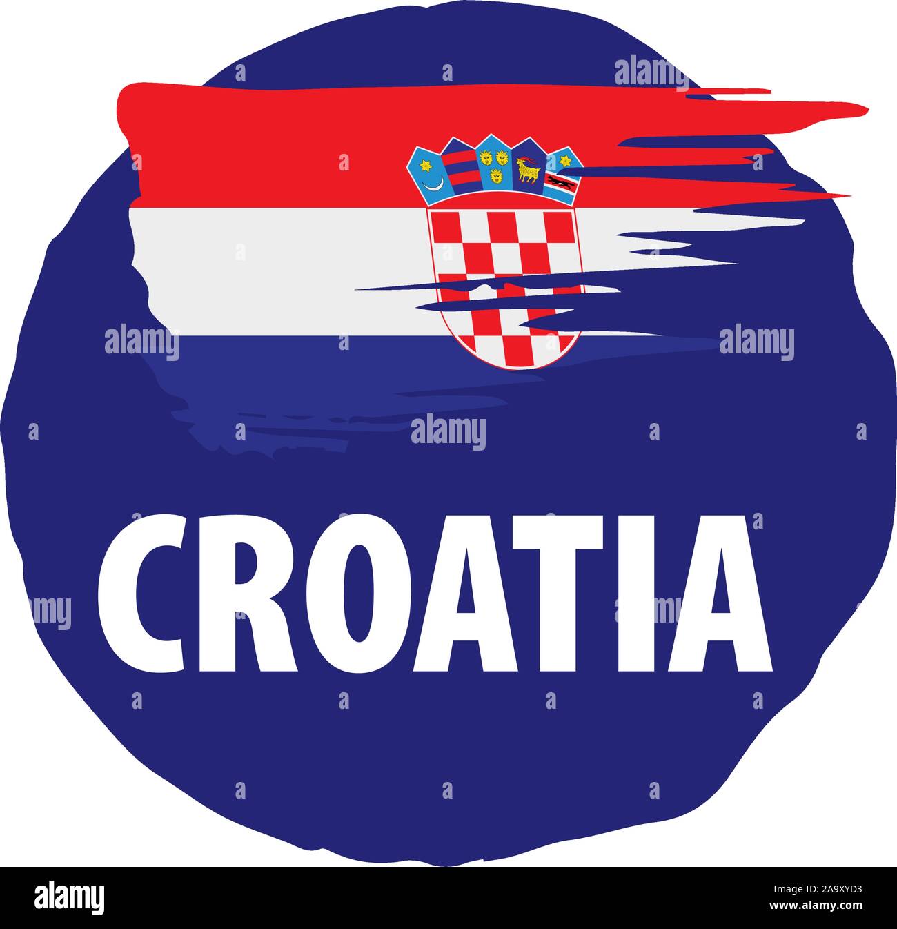 Kroatien Flagge, Vector Illustration auf weißem Hintergrund Stock Vektor