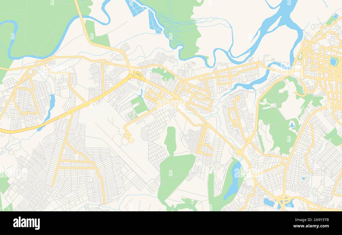 Druckbare Karte von Bayeux, Brasilien. Karte Vorlage für die geschäftliche Nutzung. Stock Vektor