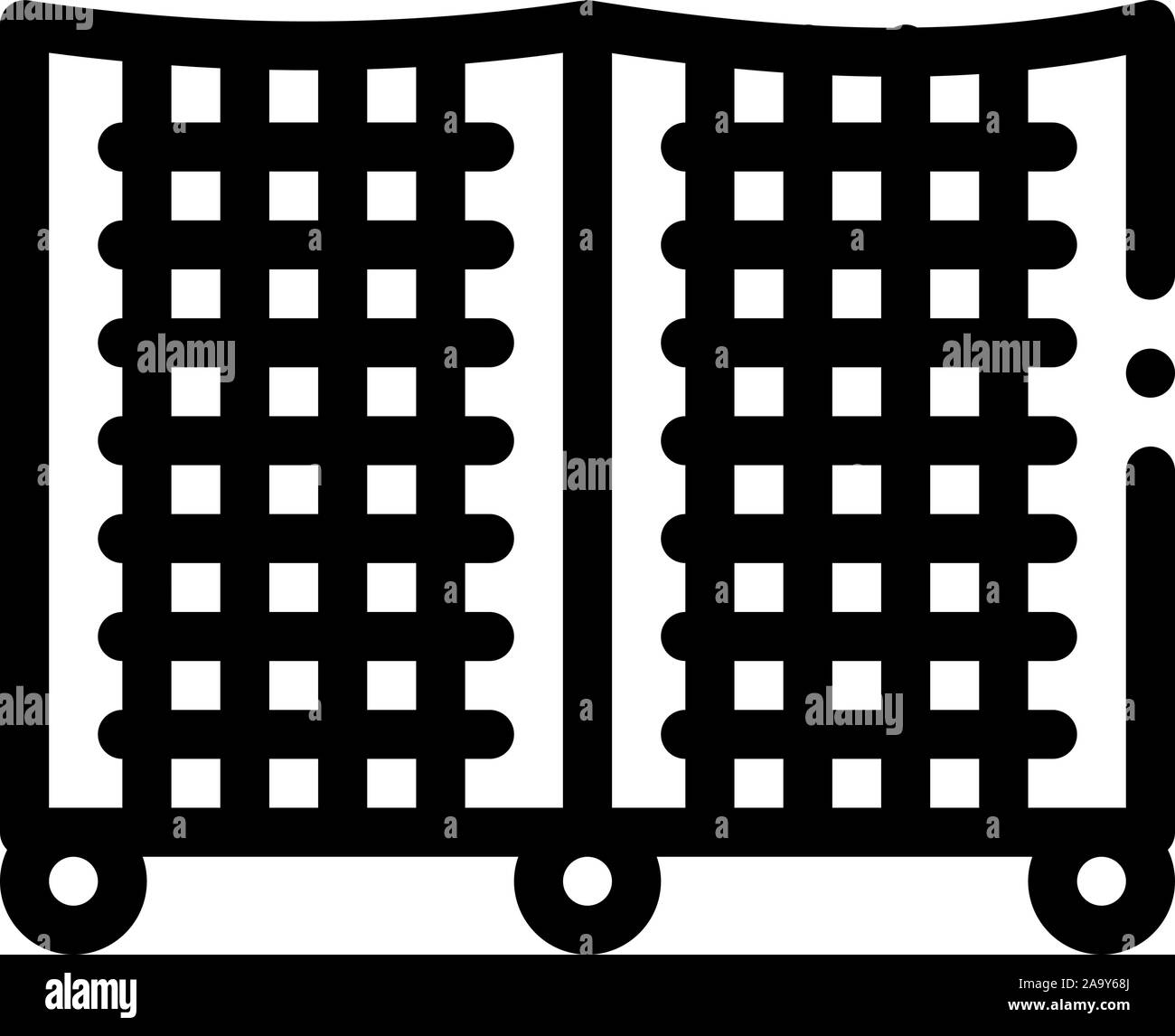 Batting Cage Symbol Vektor Kontur Abbildung Stock Vektor