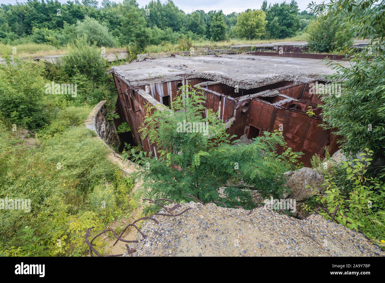 Objekt 1180 - Sowjetische aufgegeben Reserve Command post Bunker des Warschauer Paktes aus der Zeit des Kalten Krieges in der Nähe von Oliscani Dorf in der Republik Moldau Stockfoto