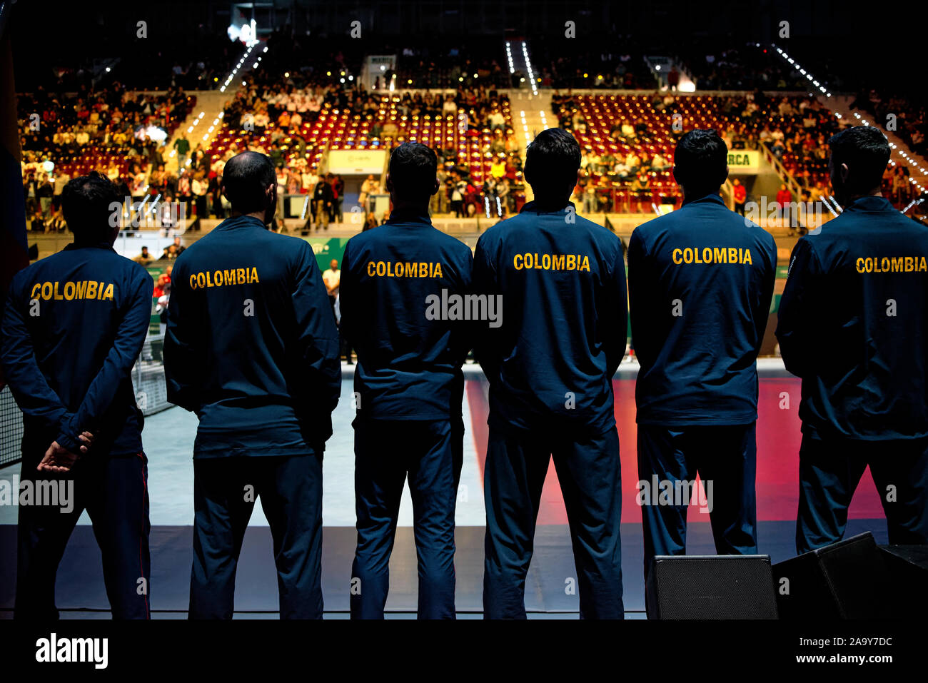 Caja Magica, Madrid, Spanien. Nov, 2019 18. Tennis: Davis Cup Finale in Madrid 2019 - Eröffnungsfeier der 2019 Davis Cup. Caja Magica, Madrid, Spanien. Credit: EnriquePSans/Alamy leben Nachrichten Stockfoto