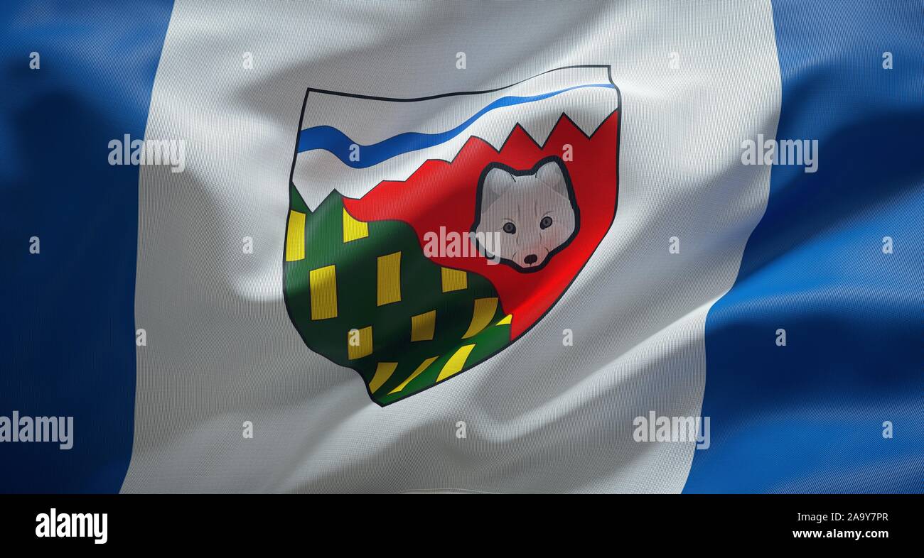 Offizielle Flagge der Provinz Northwest Territories. Kanada. Stockfoto