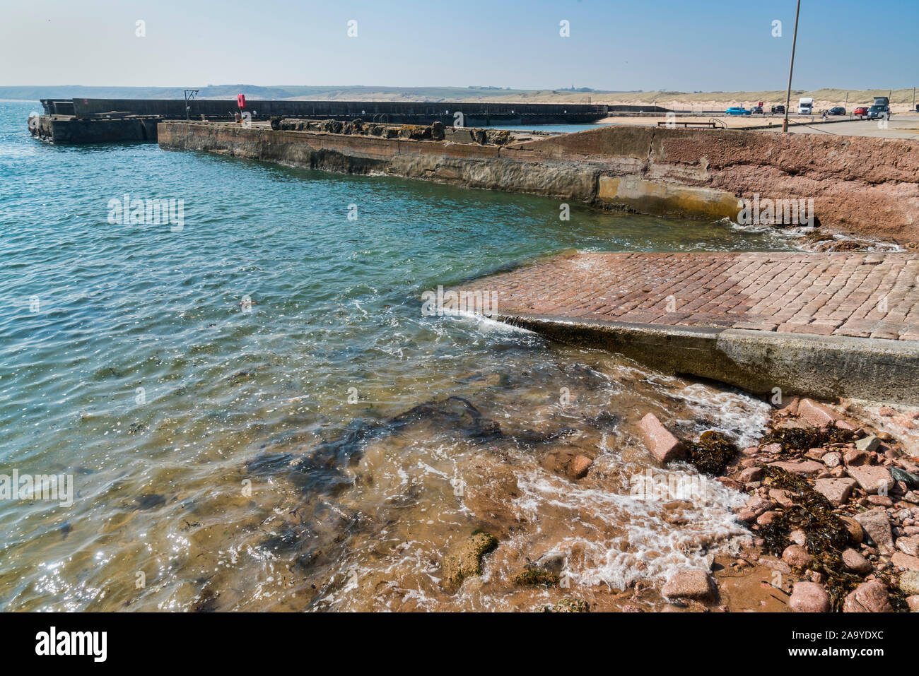 Cruden Bay Harbour, Mündung in der Nähe von Aberdeen, Aberdeenshire, Hochland, Schottland Großbritannien Stockfoto