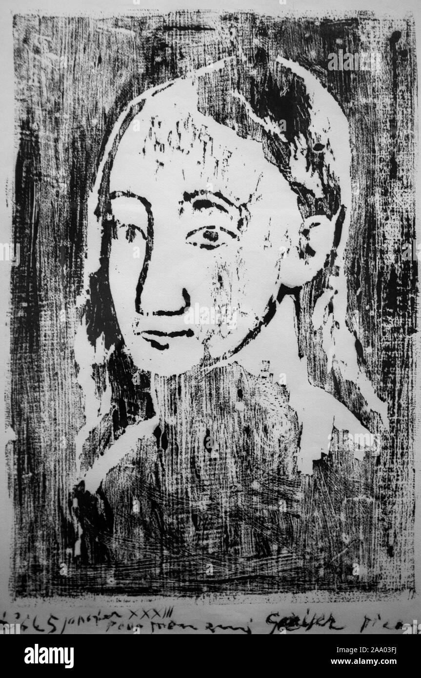 Pablo Picasso - Kopf einer Frau, 1906 im Museum Berggruen im Stülerbau Das Museum Berggruen Sammlung moderner Kunst ist in einem denkmalgeschützten Gebäude von Architekt Friedrich August St untergebracht Stockfoto