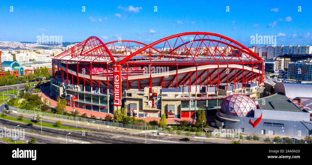 Die meisten berühmten Fußballstadion in Lissabon - Estadio da Luz von Benfica Lissabon - Lissabon, Portugal - 5 November, 2019 Stockfoto