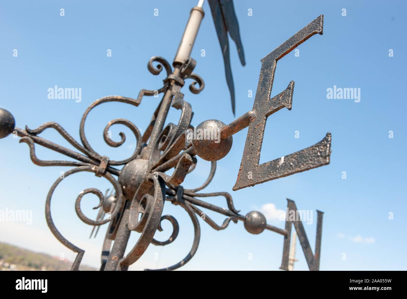 Architektonische Details sind während der Sanierung historischer Gilman Hall, ein Georgianisches Gebäude auf das Homewood Campus der Johns Hopkins University in Baltimore, Maryland, 21. April 2009 sichtbar. Vom Homewood Sammlung Fotografie. () Stockfoto