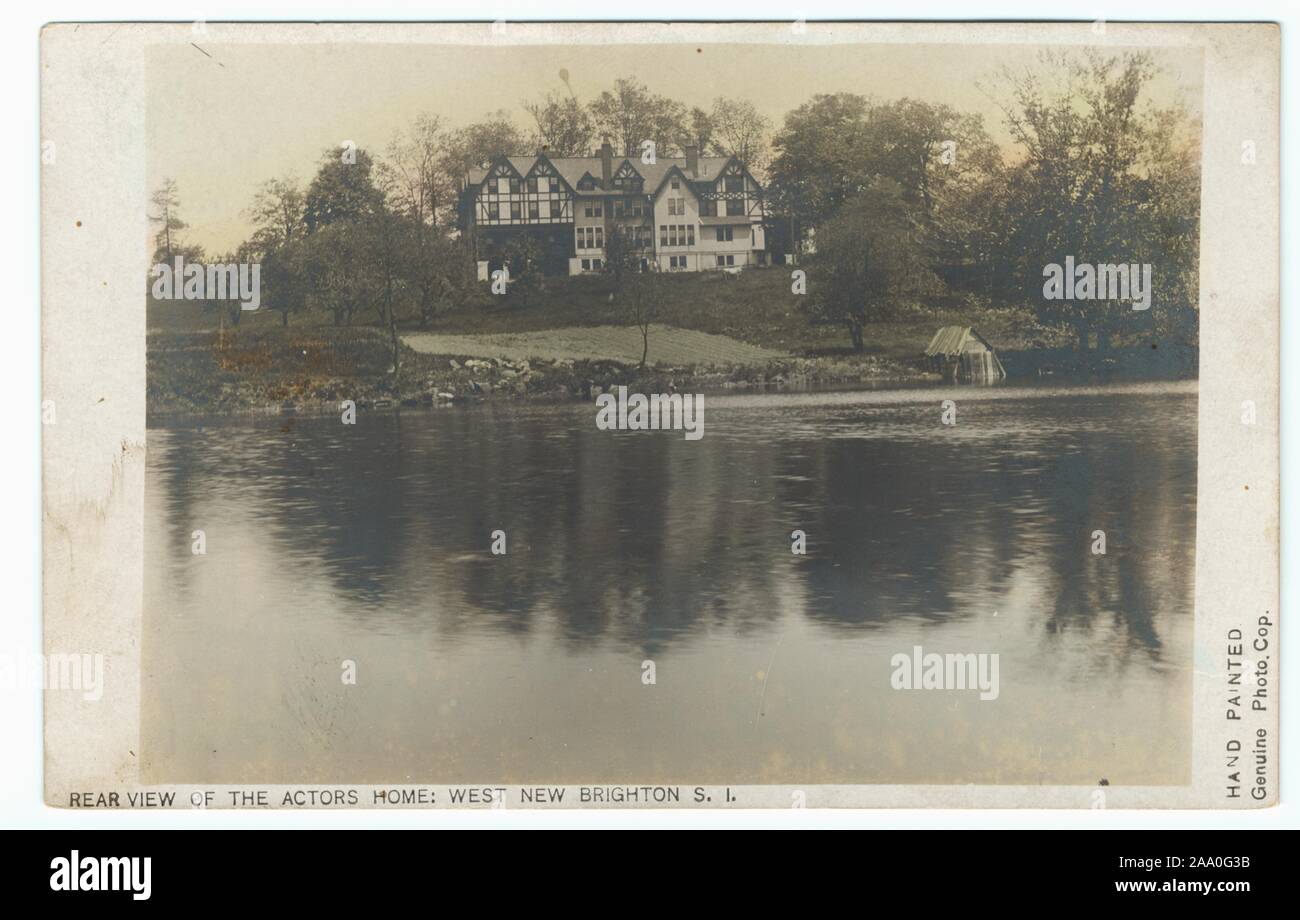 Postkarte der Akteure in West Brighton, Staten Island, New York, die von der aufrichtigen Foto, 1910 veröffentlicht. Cop. Von der New York Public Library. () Stockfoto