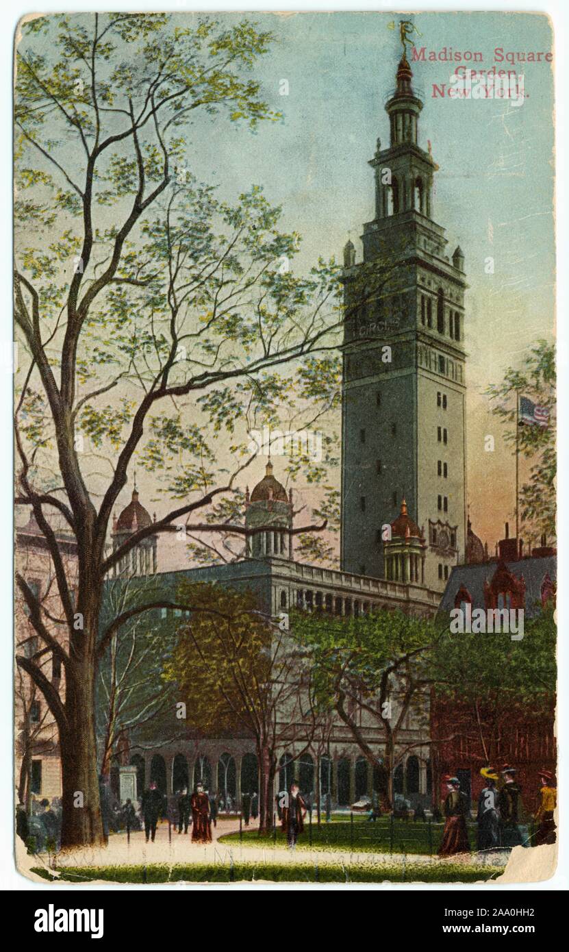 Illustrierte Postkarte von Madison Square Garden, New York City, von Erfolg Post Card Co, 1911 veröffentlicht. Von der New York Public Library. () Stockfoto