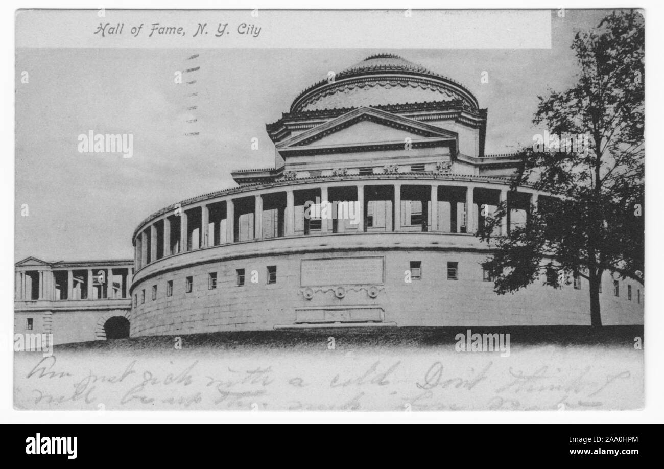 Graviert Postkarte der Hall of Fame, New York City, von Rotograph Co, 1905 veröffentlicht. Von der New York Public Library. () Stockfoto