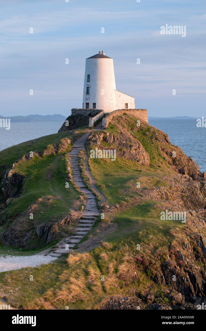 Llanddwyn Island Lighthouse, Anglesey, North Wales, UK Stockfoto