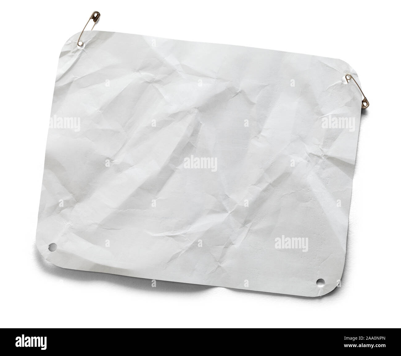 Marathon Lätzchen mit Kopie Raum isoliert auf weißem Zerknittert. Stockfoto