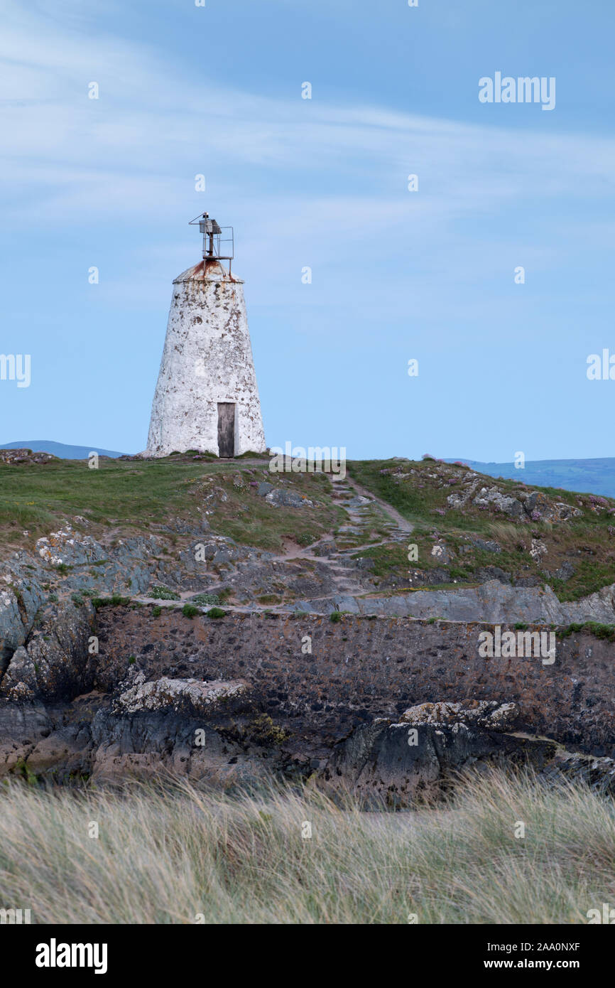 Rundumleuchte auf llanddwyn Island, Anglesey, North Wales, UK Stockfoto