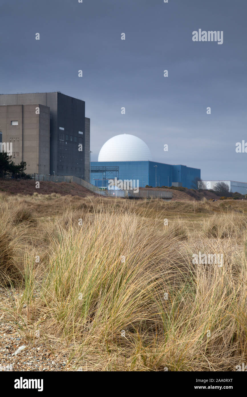 Sizewell A und B Kernkraftwerk, Suffolk, Großbritannien Stockfoto