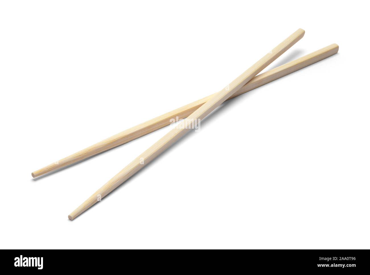 Paar Bambus Stäbchen isoliert auf weißem Hintergrund. Stockfoto