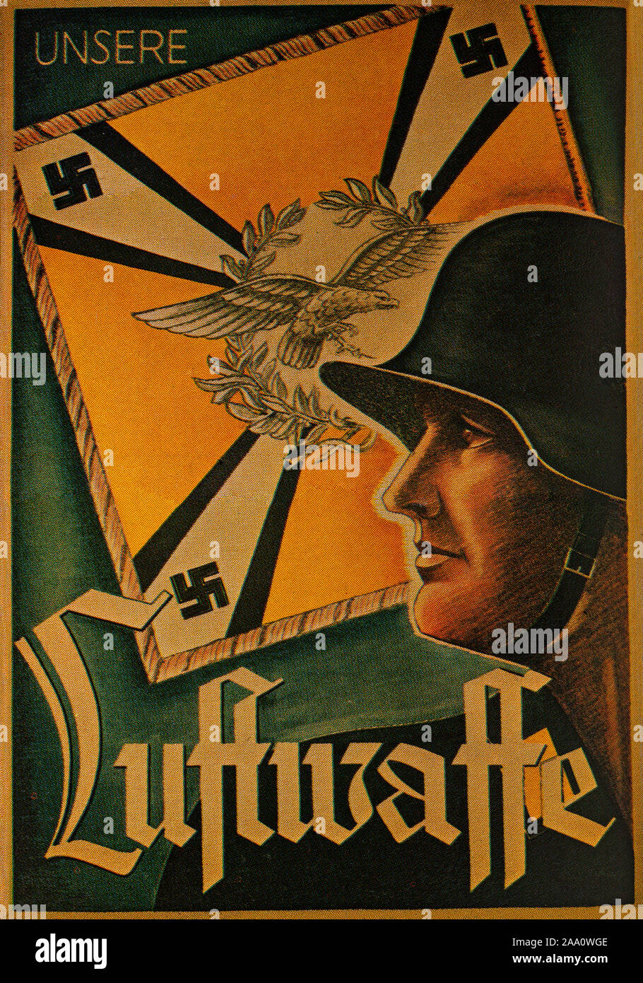 Ein zweiter Weltkrieg recruiting Poster für die Luftwaffe, der Luftkrieg Zweig der kombinierten Deutschen Wehrmacht Streitkräfte. Stockfoto