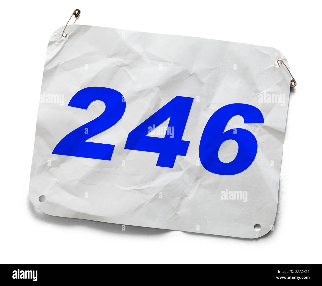 Marathon Teilnehmer Anzahl isoliert auf weißem verwendet. Stockfoto