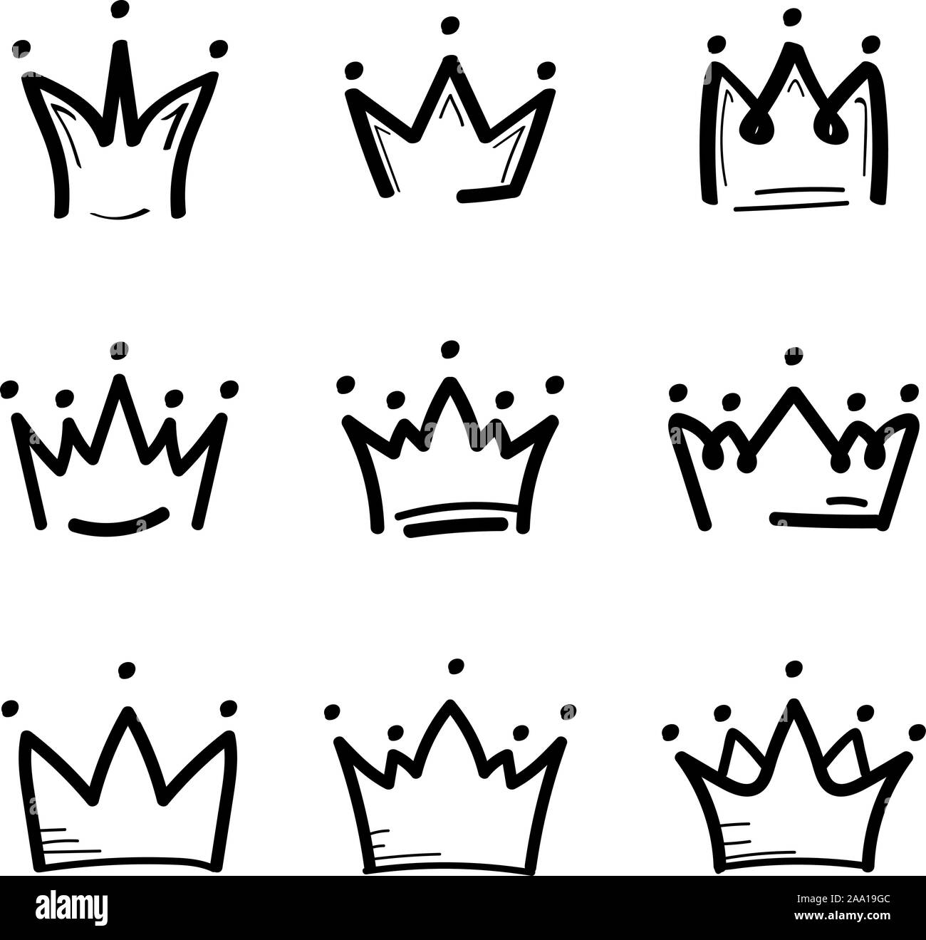 Krone in Skizze zeichnen Stil. König Krone Symbol. Vector Illustration  Stock-Vektorgrafik - Alamy