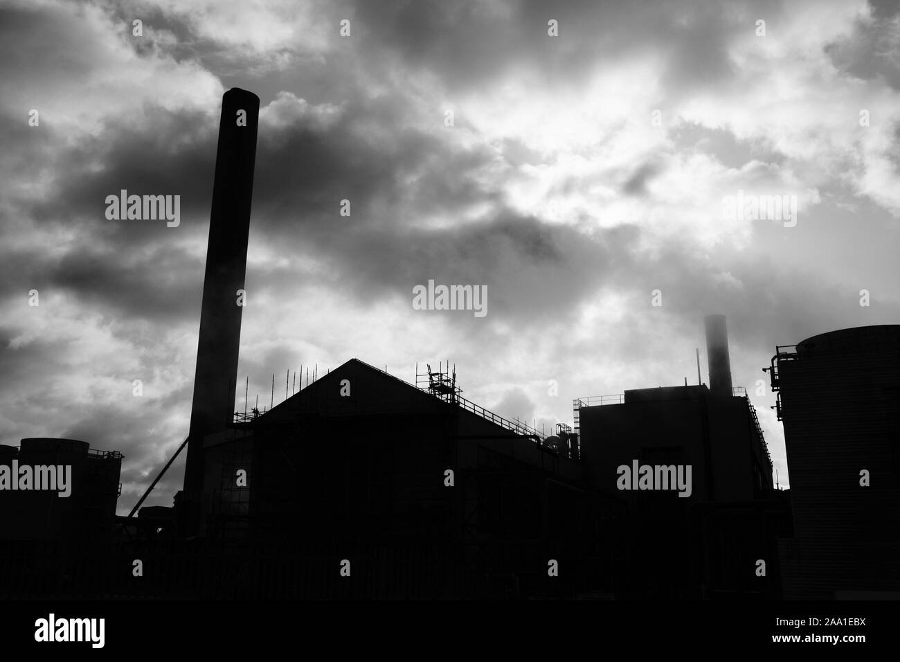 Port Talbot Stahlwerk von der Strasse Stockfoto