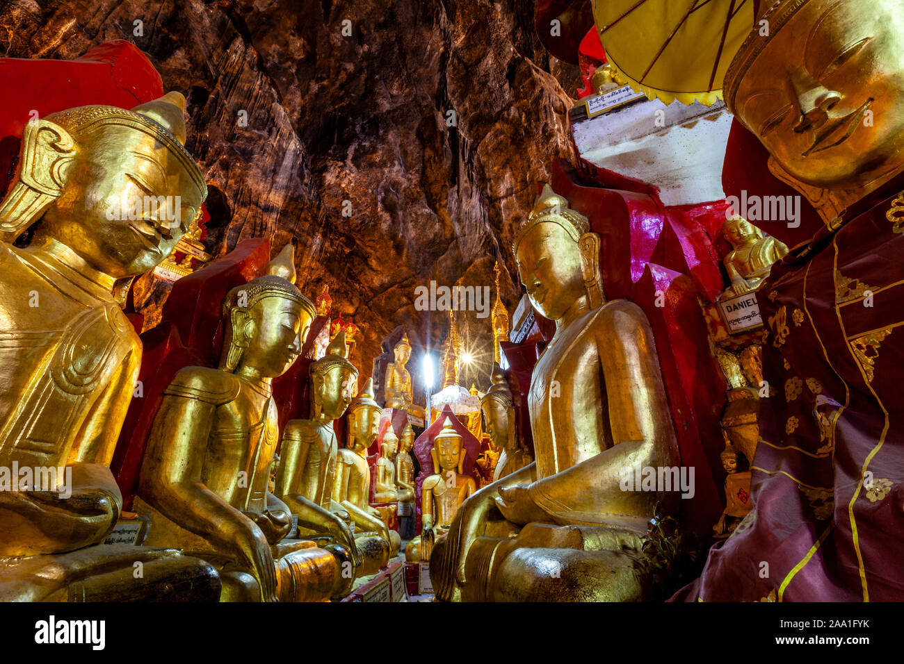 Die pindaya Höhlen (Shwe Oo Min Pagode) Pindaya, Shan Staat, Myanmar. Stockfoto